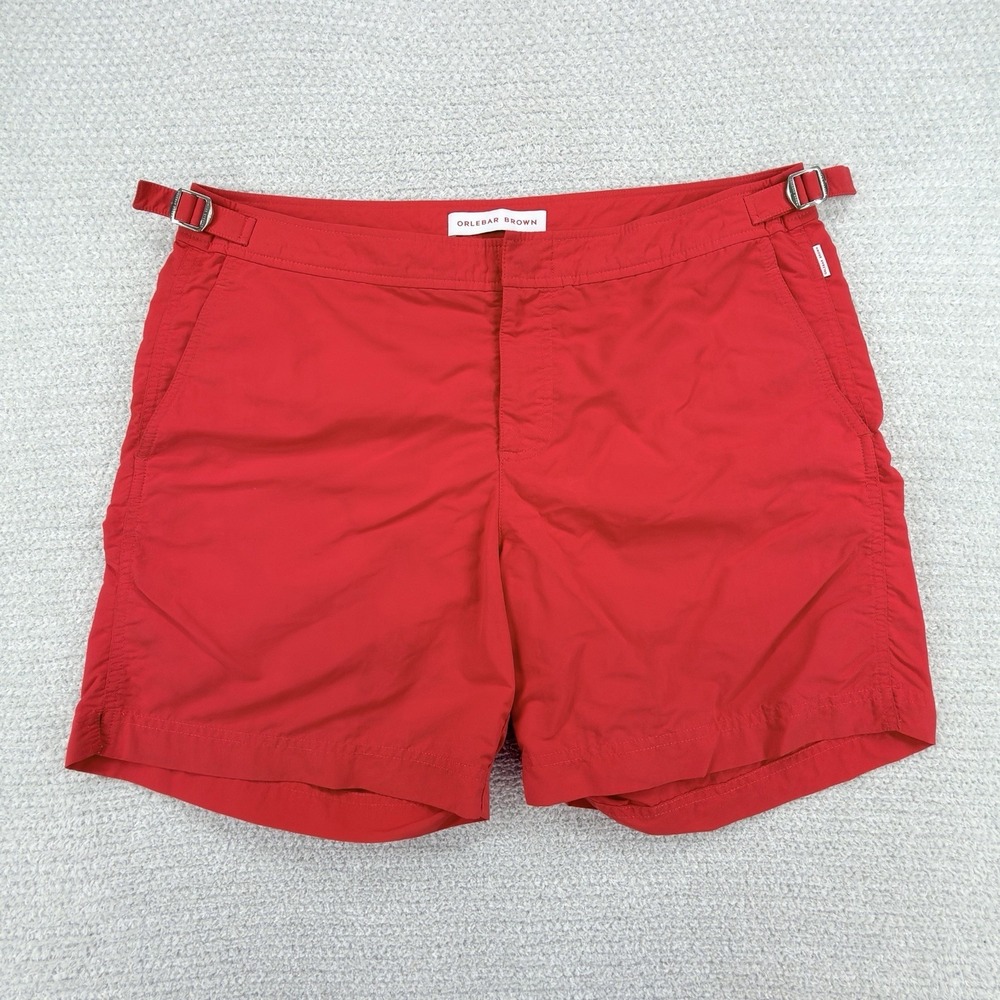 Orlebar Brown Bulldog Swim Shorts Mens 34 Red OB Classic+ Tailored Stretch